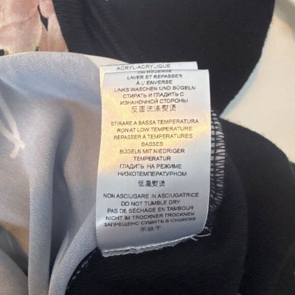 Pietro Brunelli Milano Floral Long-Sleeve Top XS Black/Multicolor Made In Italy - Picture 6 of 6